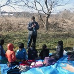 担当が今日の観察会の説明中