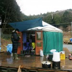 到着したときは生憎の雨でした